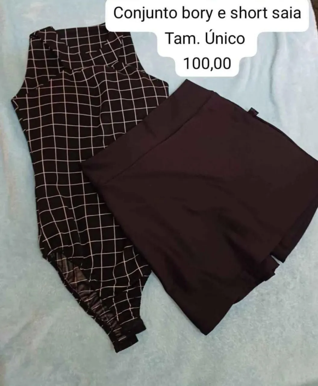 Conjunto body e short saia