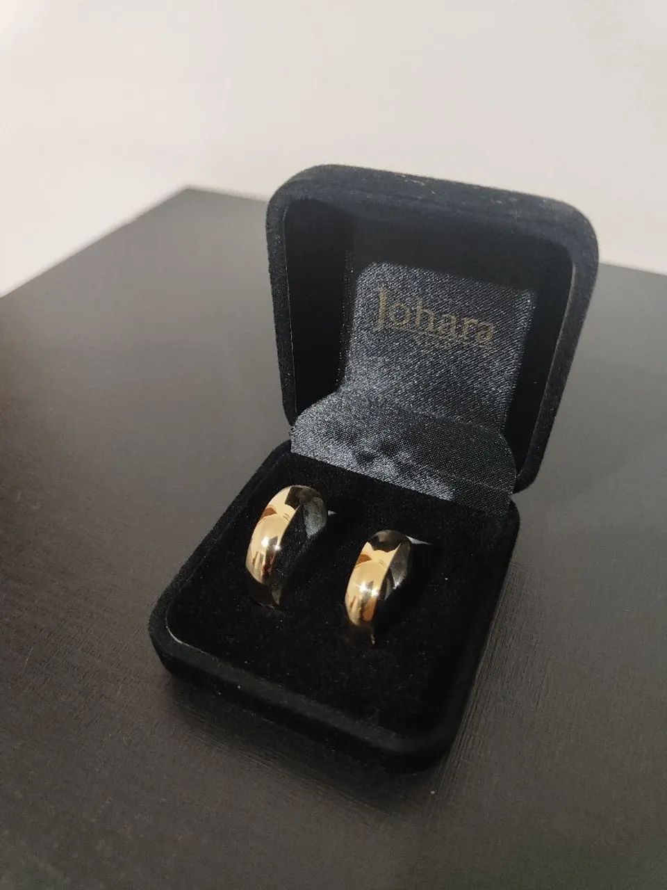Par de alianças de prata com ouro 18k - Foto 3