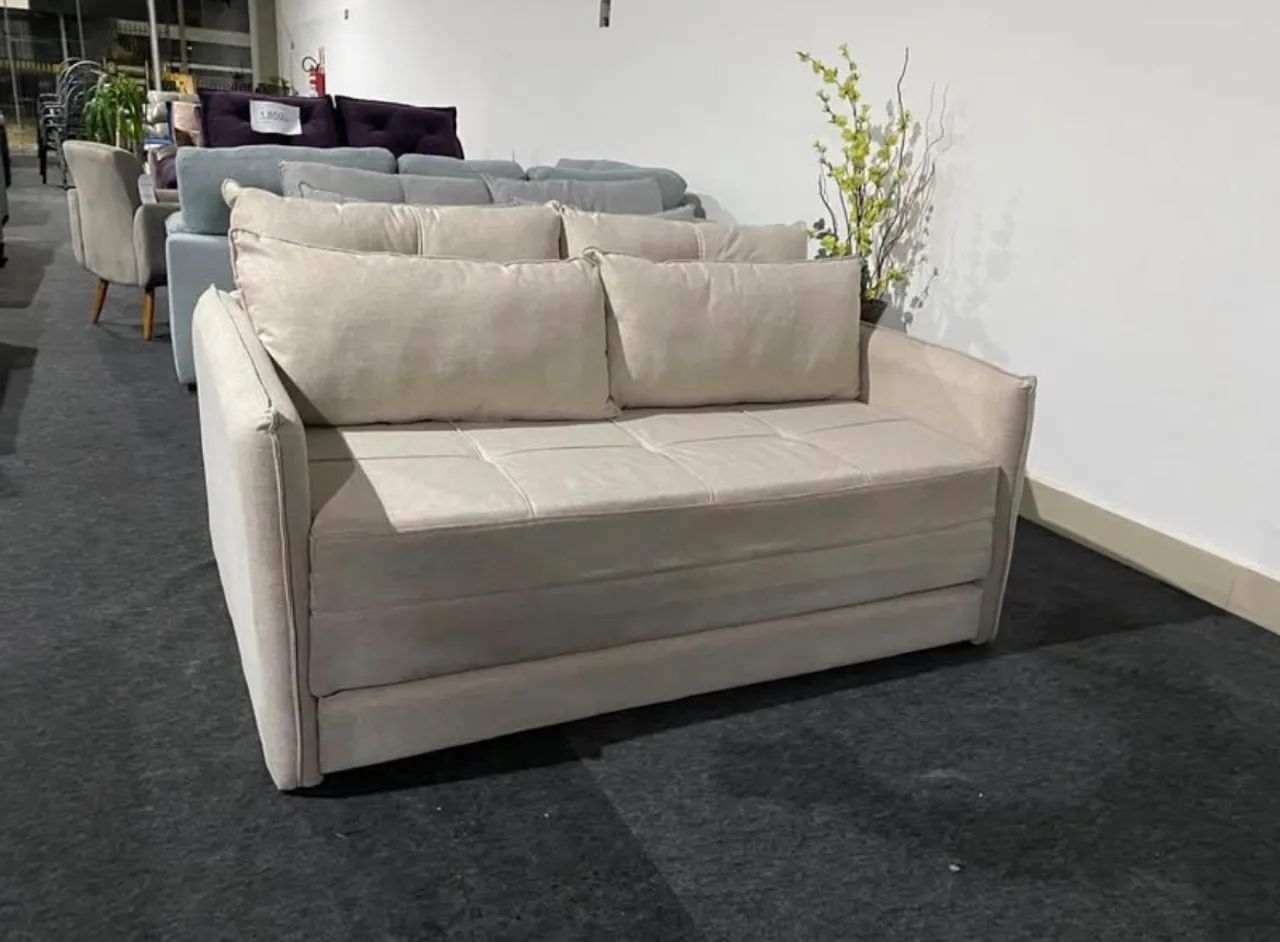 Sofá Cama Casal Bege ( Direto da Fábrica )  - Foto 2