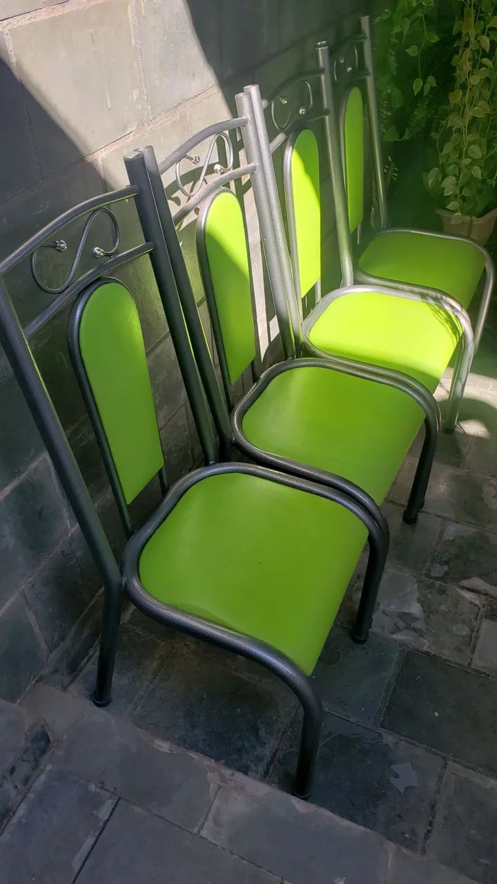 Cadeiras de Jantar com Assento Verde - Foto 2