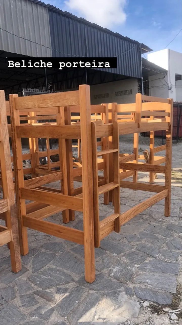 Beliche, treliche, cama casal em madeira maçiça - Foto 3