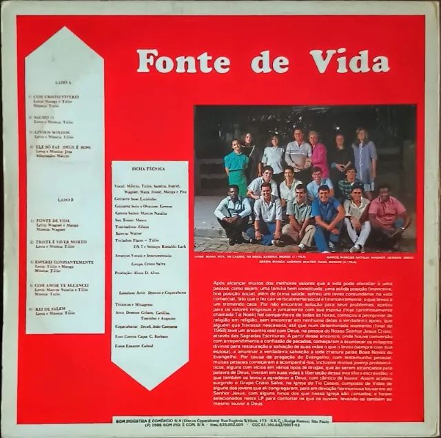 Lp Disco de Vinil Gospel Evangélico Grupo Cristo Salva Fonte De Vida - com encarte - raro - Foto 2