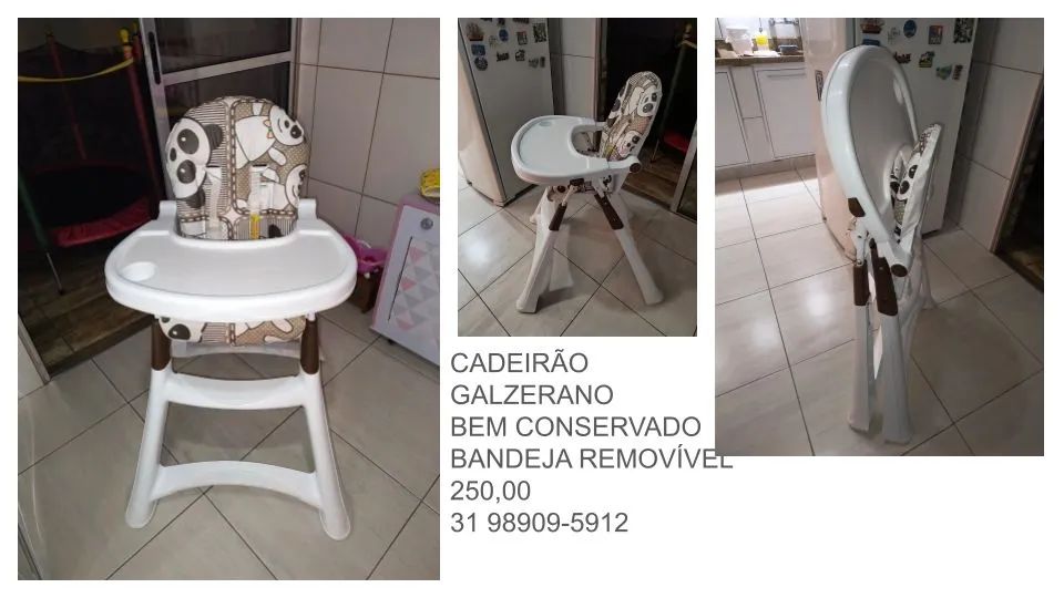 Cadeirão Galzerano Branco - Bandeja Removível
