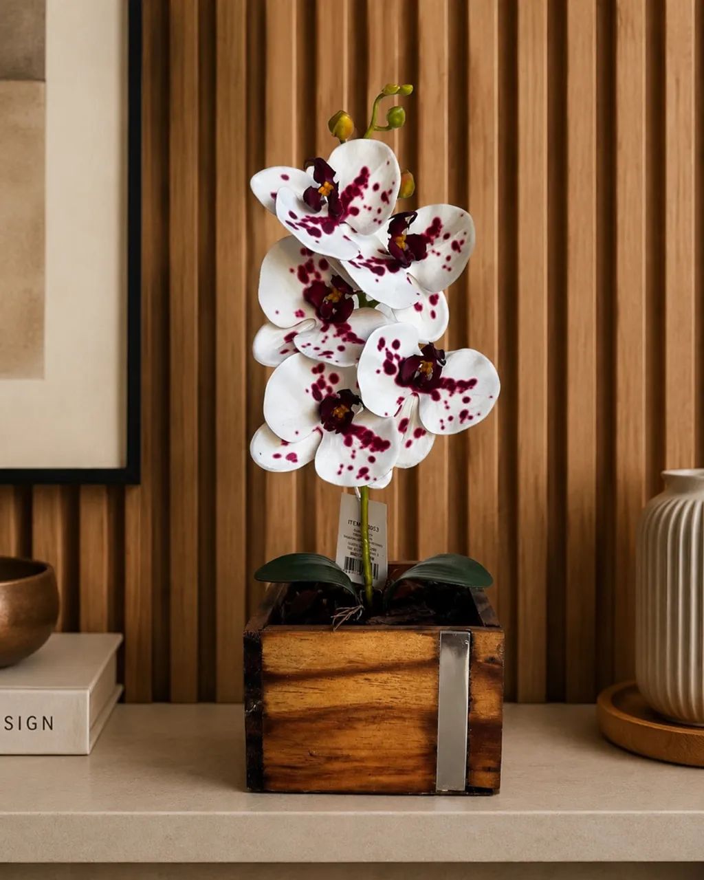 Arranjo de orquídea silicone artificial 
