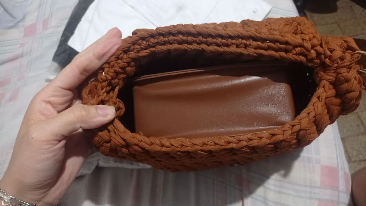 Bolsa artesanal de crochê  - Foto 4