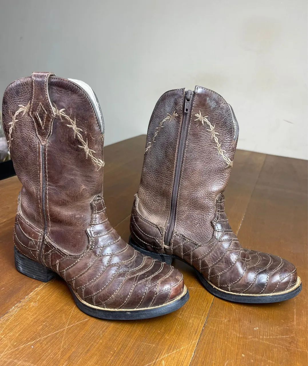 Botas femininas de couro legítimo 