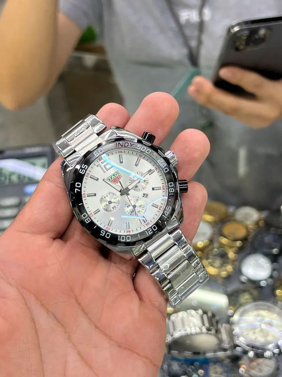 Relógio Estilo TAG F1 Chronograph em Aço Inoxidável  - Foto 2