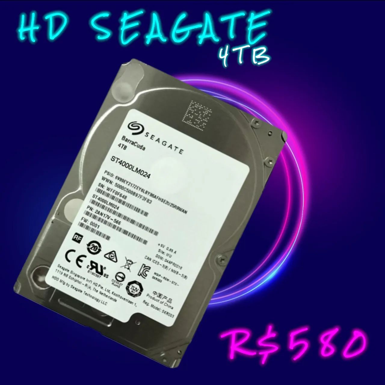 HD SEAGATE 4TB - para Notebook. - Armazenamento - Vila Santa Cruz