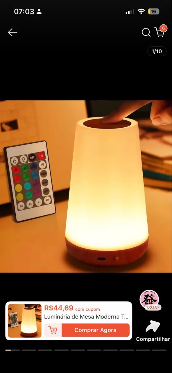 Luz LED de Cabeceira com Timer Ajustável