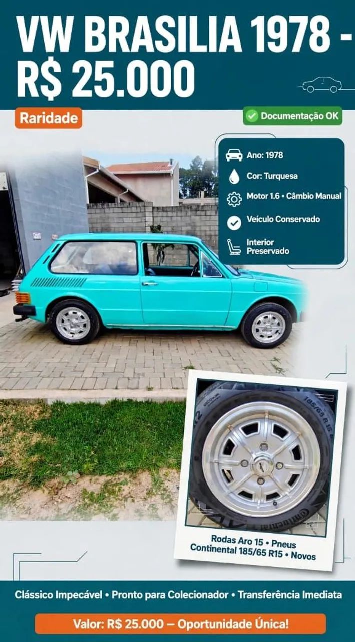 Volkswagen Brasilia 1600 2P 1978