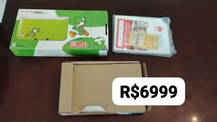 Nintendo 3ds XL Yoshi sem uso 