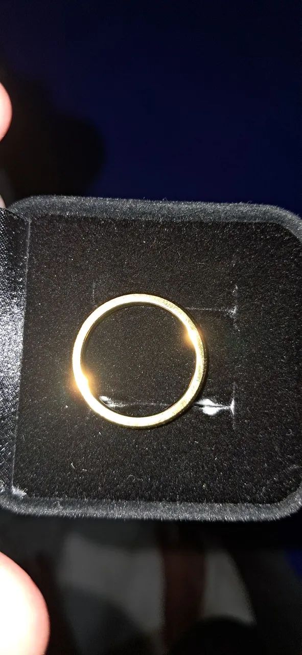 Aliança tungstenio 3mm banhada a ouro original 18k. - Foto 2