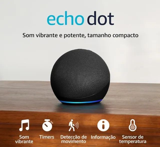 Echo Dot 5ª Geração, lacrada, compatível com Alexa+