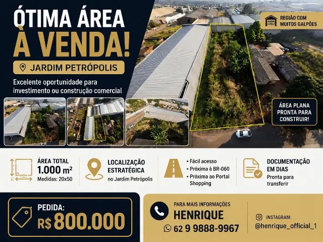 ÓTIMA ÁREA À VENDA - JARDIM PETRÓPOLIS - Foto 3