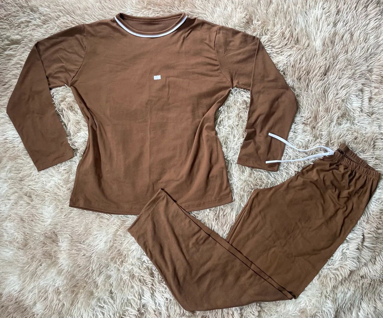 Pijama Suede Marrom 