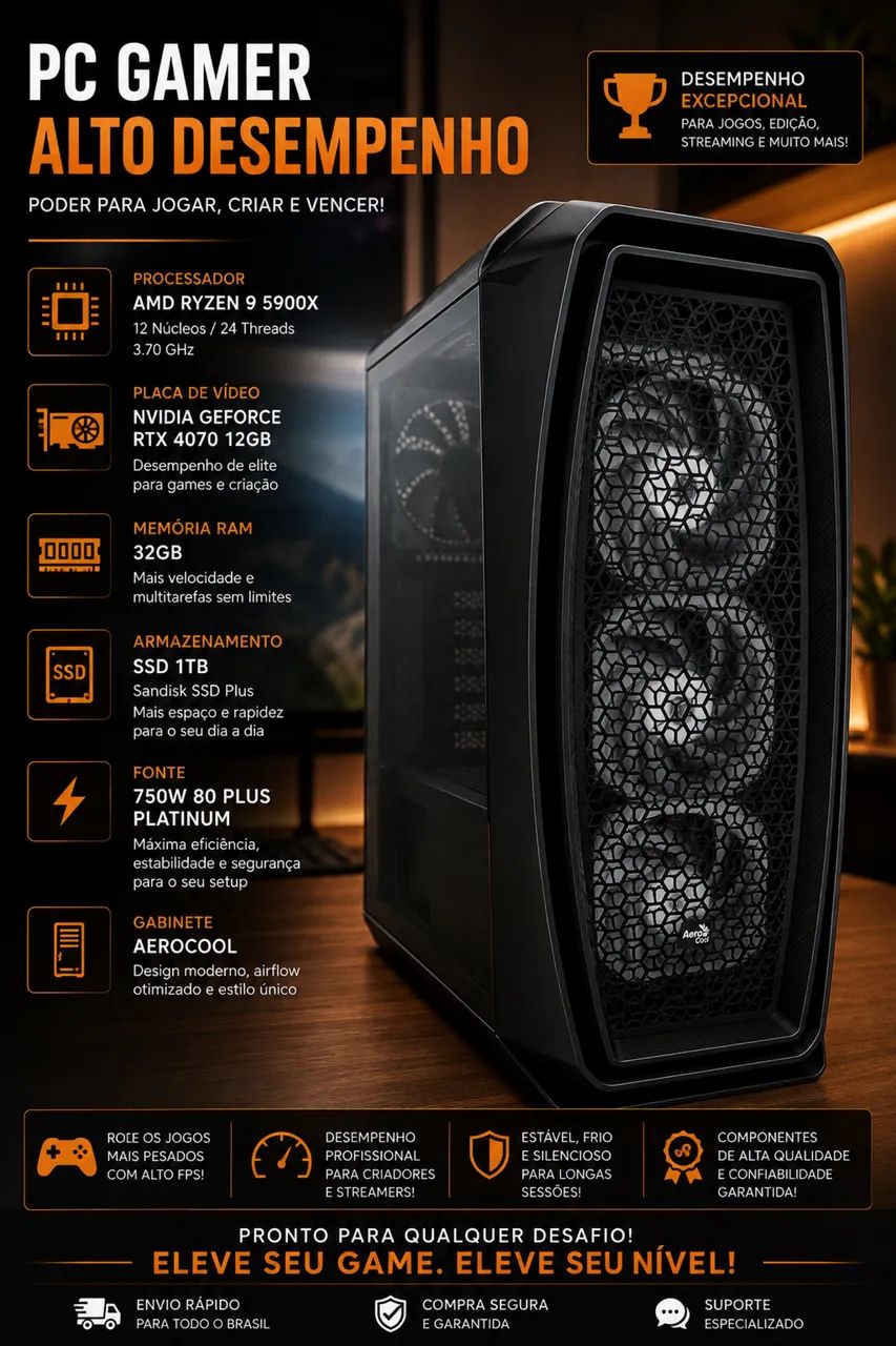 PC GAMER HIGH-END RYZEN 9 + RTX 4070 + 32GB RAM - Foto 3
