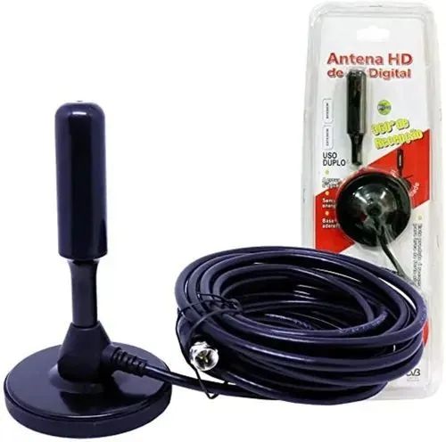 Antenas De Tv Digital Hd Externa Ou Interna Base Com Imã 5m - Foto 2