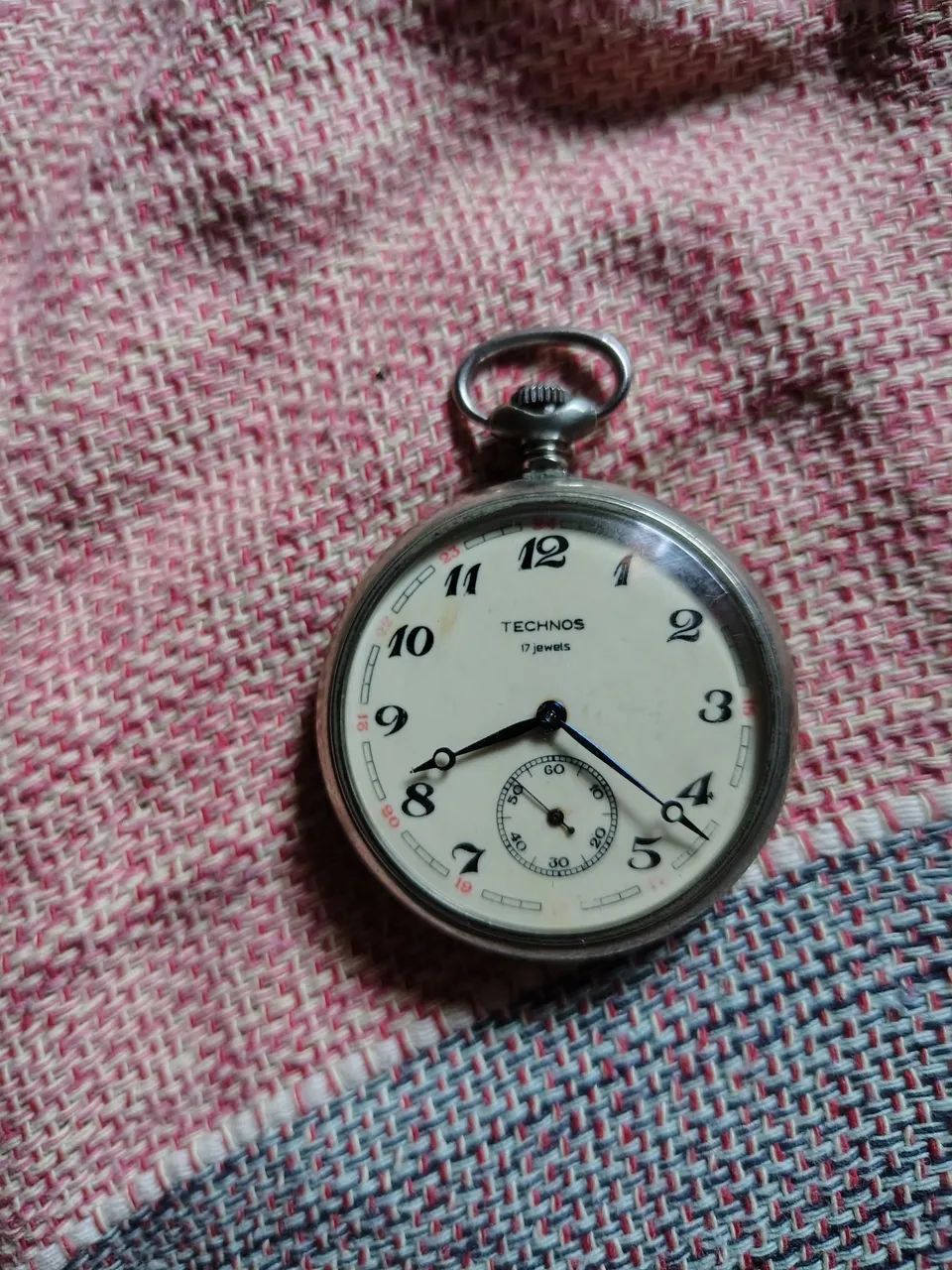 Relógio de bolso technos antigo funcionando perfeitamente  - Foto 5