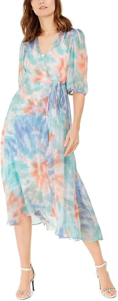 vestido transparente e transpassado calvin klein tie dye  - Foto 2