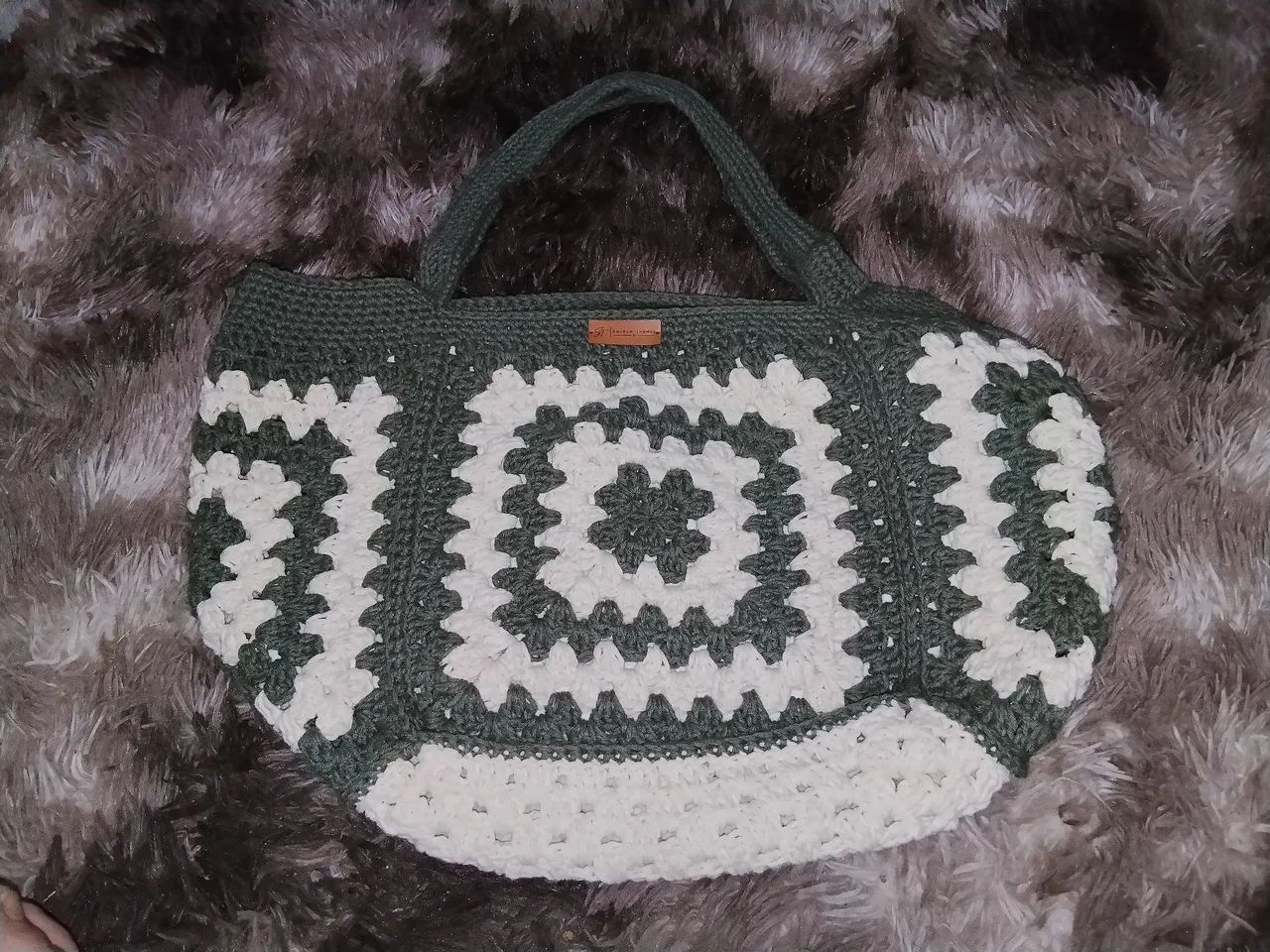 Bolsa Square de crochê - Foto 3
