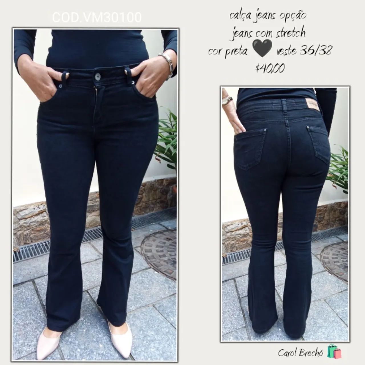 Calça modelo flare opção 