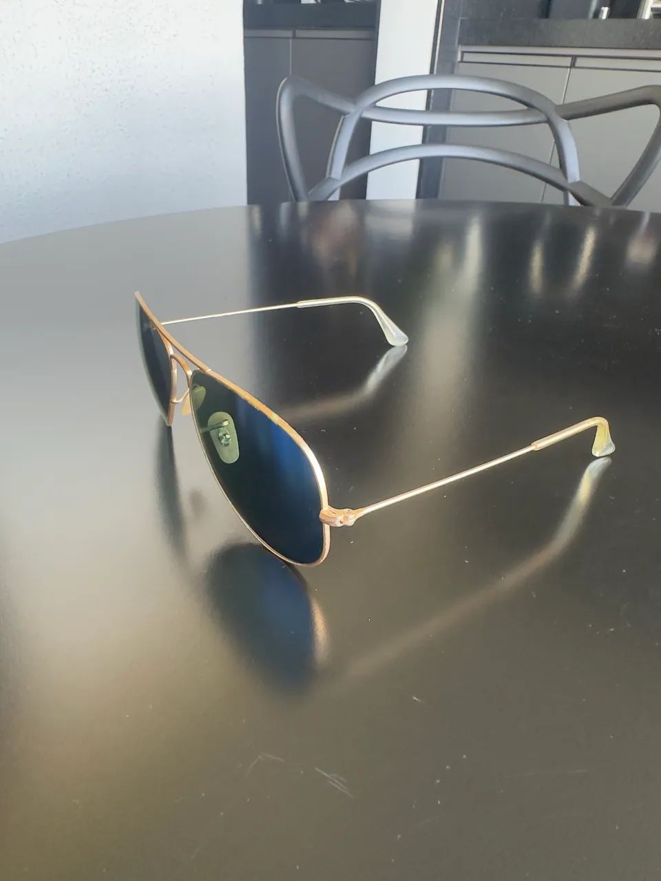Óculos Rayban Aviador Lente Azul Espelhada  - Foto 3