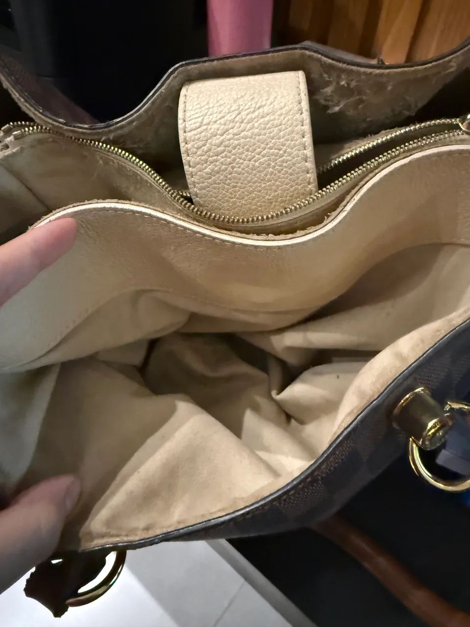 Bolsa Louis Vuitton Riverside em canvas Damier Ébène. - Foto 3