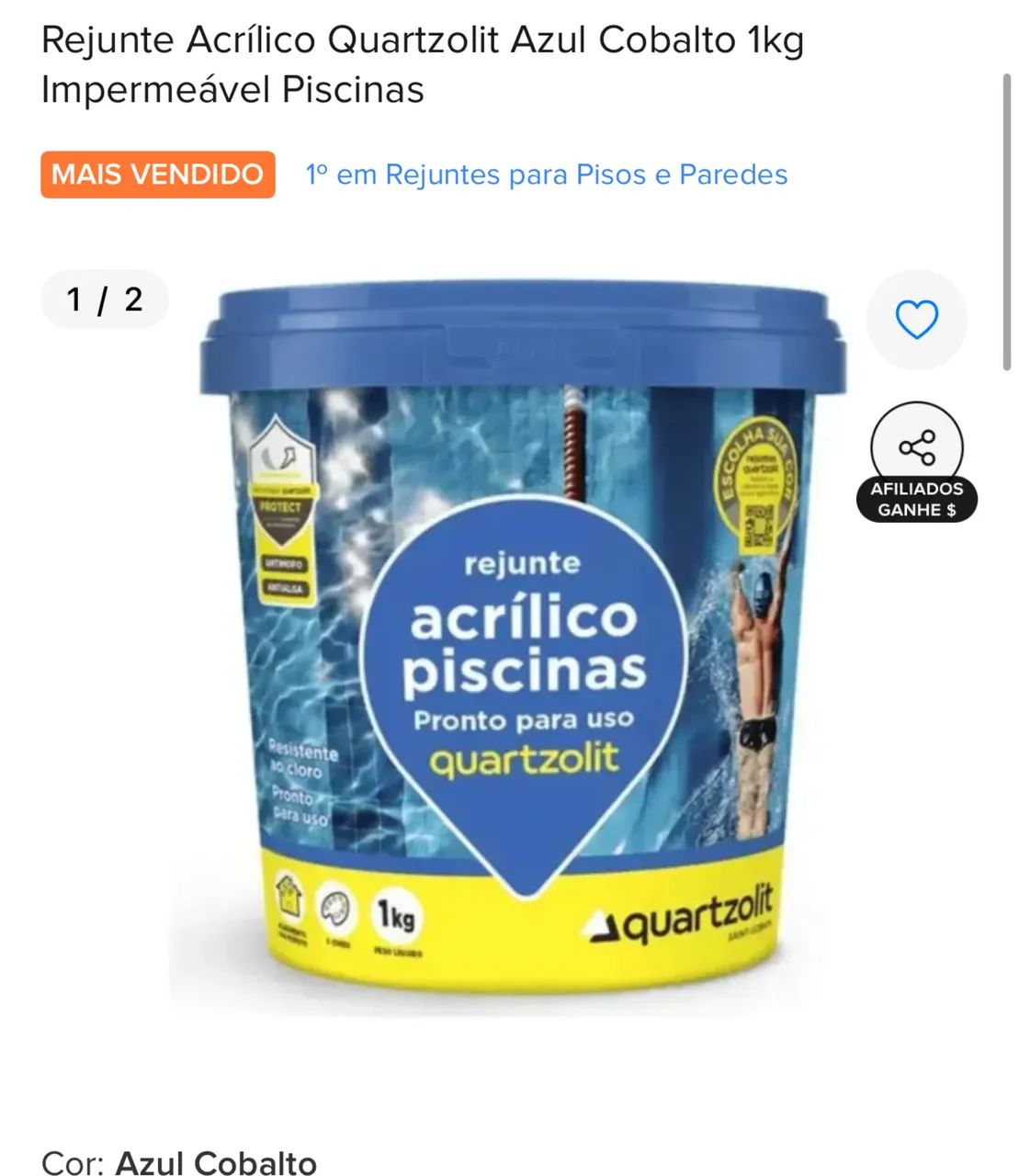 Rejunte acrílico quartzolit - cor azul cobalto