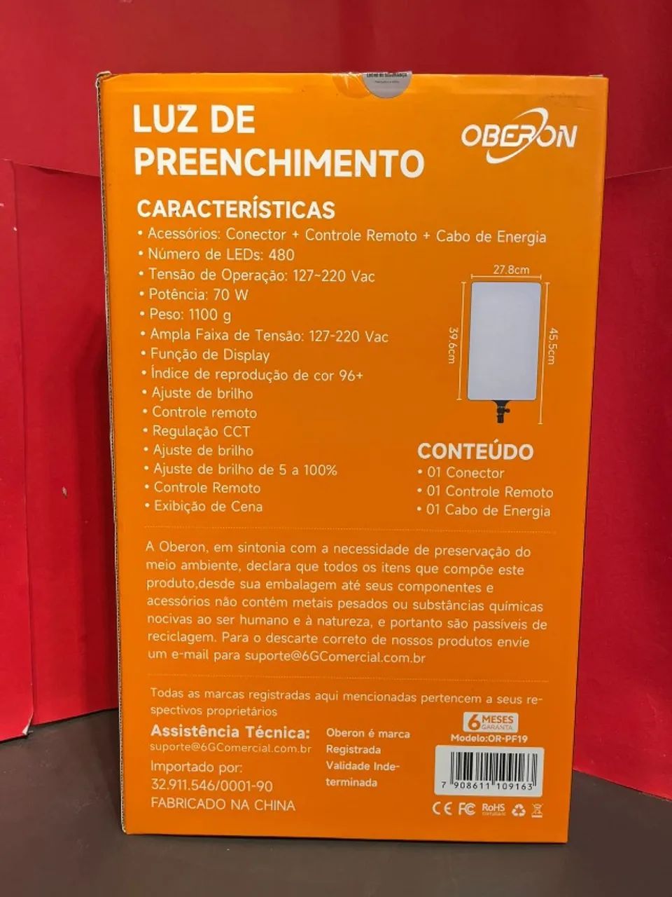 Ring Light Profissional Vertical Grande 19pol 40cm com Tripe de 2,10m, e controle 70W - Foto 5