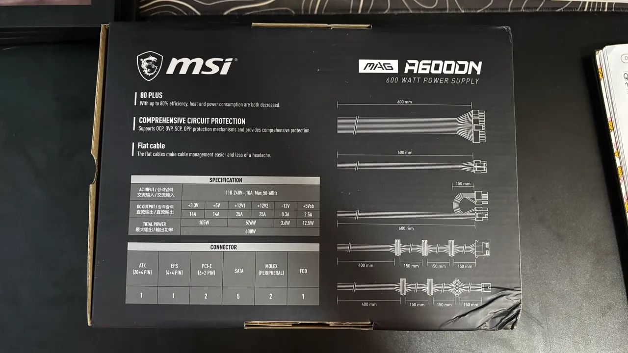 Fonte MSI MAG A600DN 600W - Foto 3