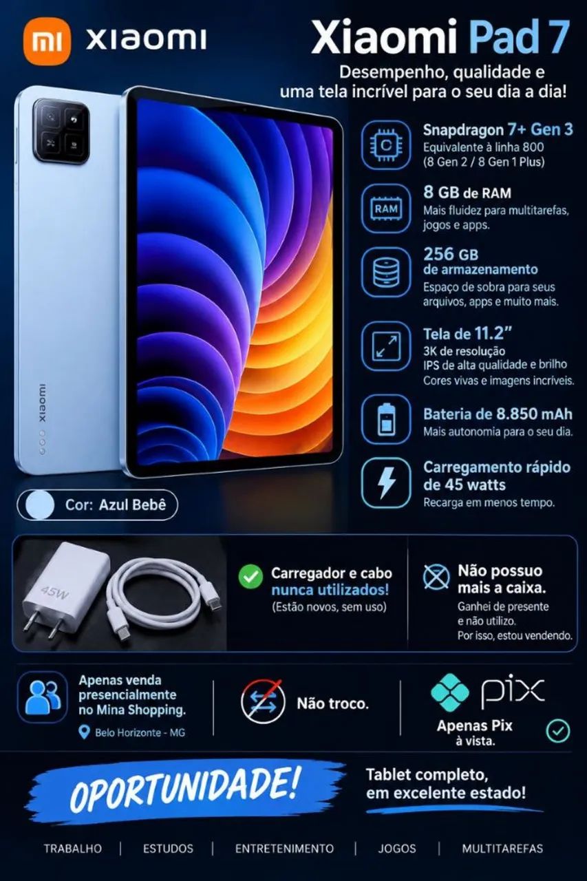 Tablet Xiaomi PAD 7 Praticamente NOVO  - Foto 4