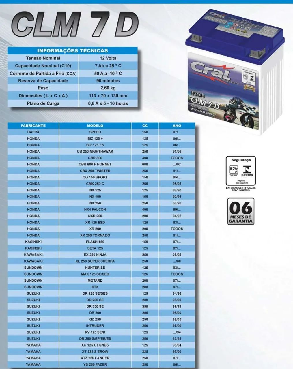 Bateria moto 7ah / na garantia modelos compatíveis foto abaixo - Foto 2