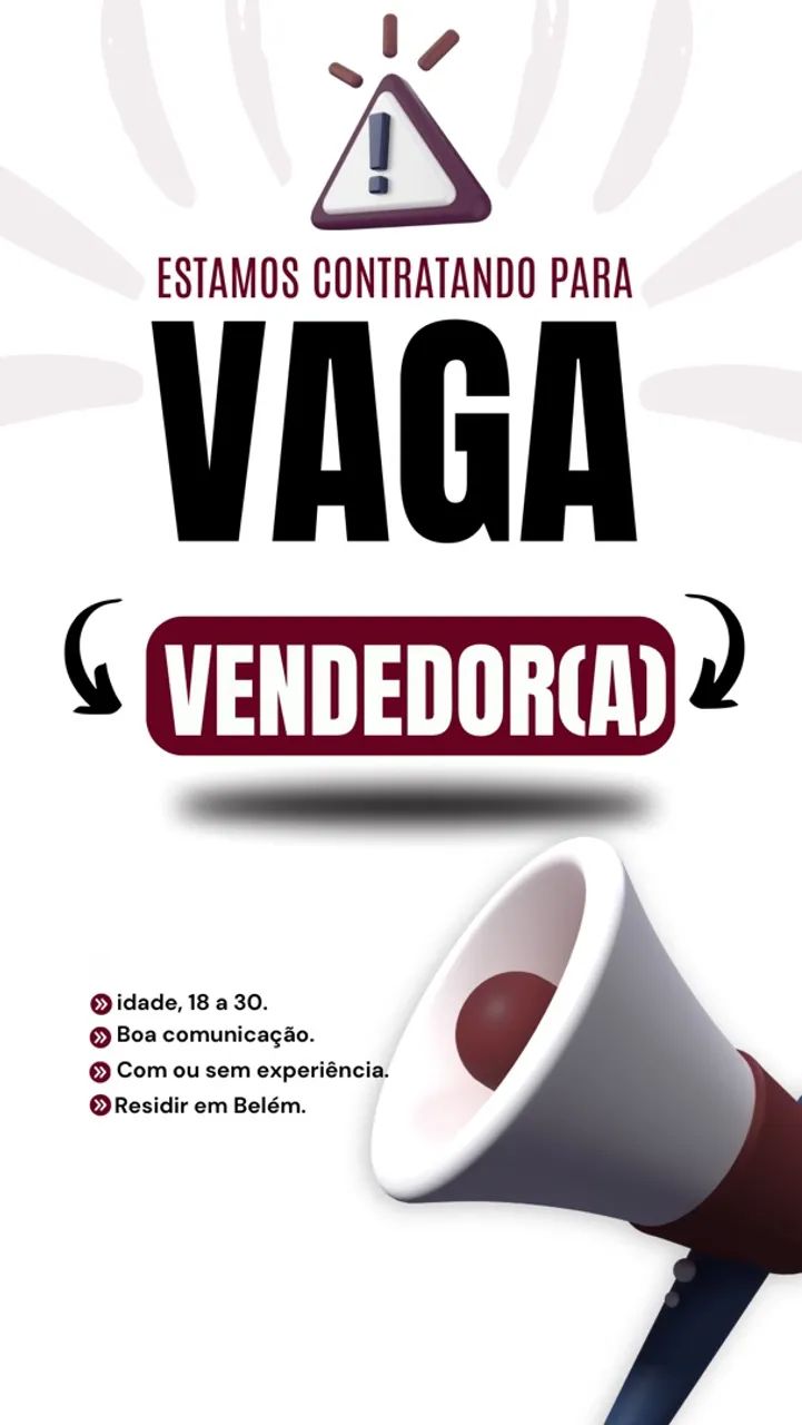 vaga para VENDEDOR(A)
