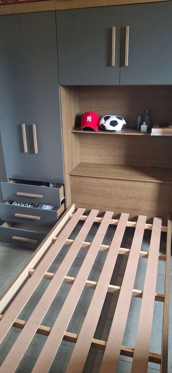 Guarda roupa solteiro com cama  - Foto 2