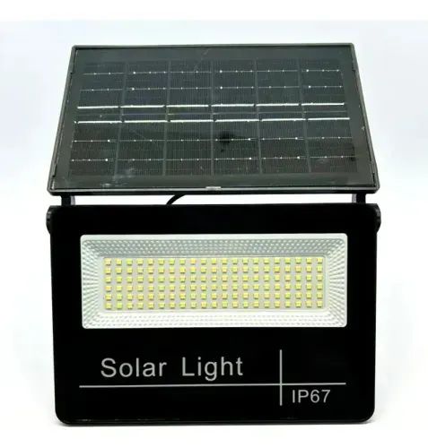 Refletor Luminária Solar Led 200w Ip67 Com Sensor Movimento