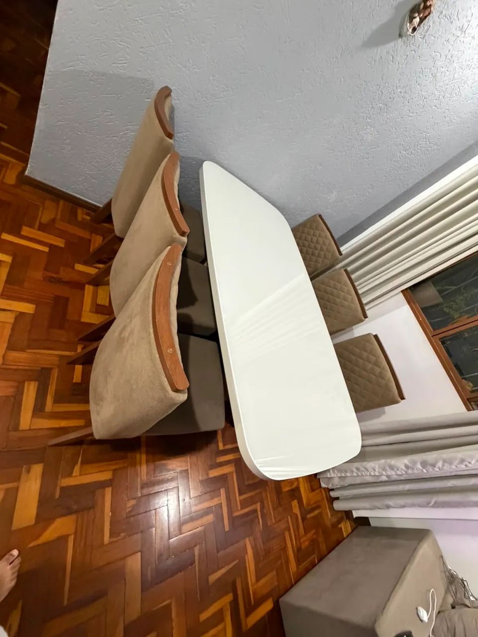 Mesa de vidro com Mdf de 6 cadeiras  - Foto 4
