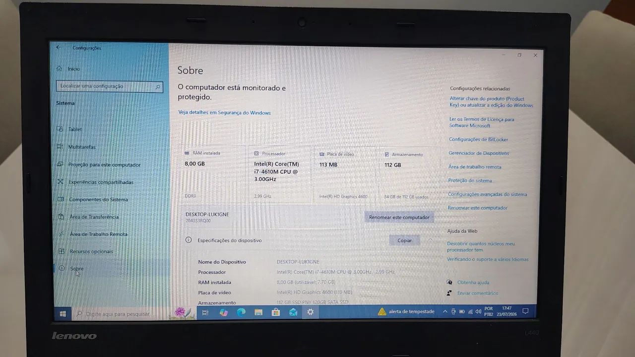 Notebook Lenovo ThinkPad L440 - Intel Core i7 | SSD | Linha Empresarial - Foto 2