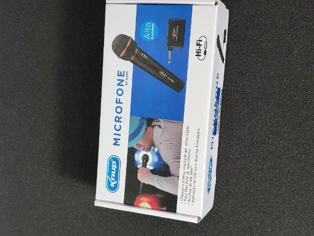 Microfone Sem Fio P10 2 em 1 Dinâmico para Karaokê - Alcance de 30 metros