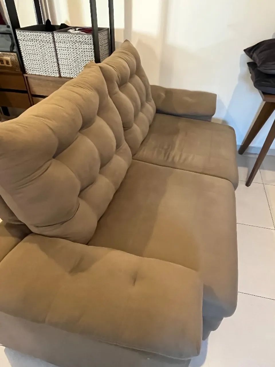 Sofá 3 Lugares Retrátil Reclinável Suede - Foto 2
