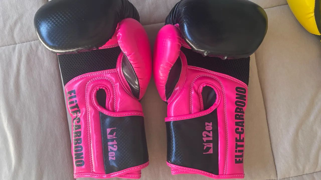 Luva de Boxe Titan Pro Elite Carbono 12oz - Rosa e preto- Estado de Nova - Foto 2