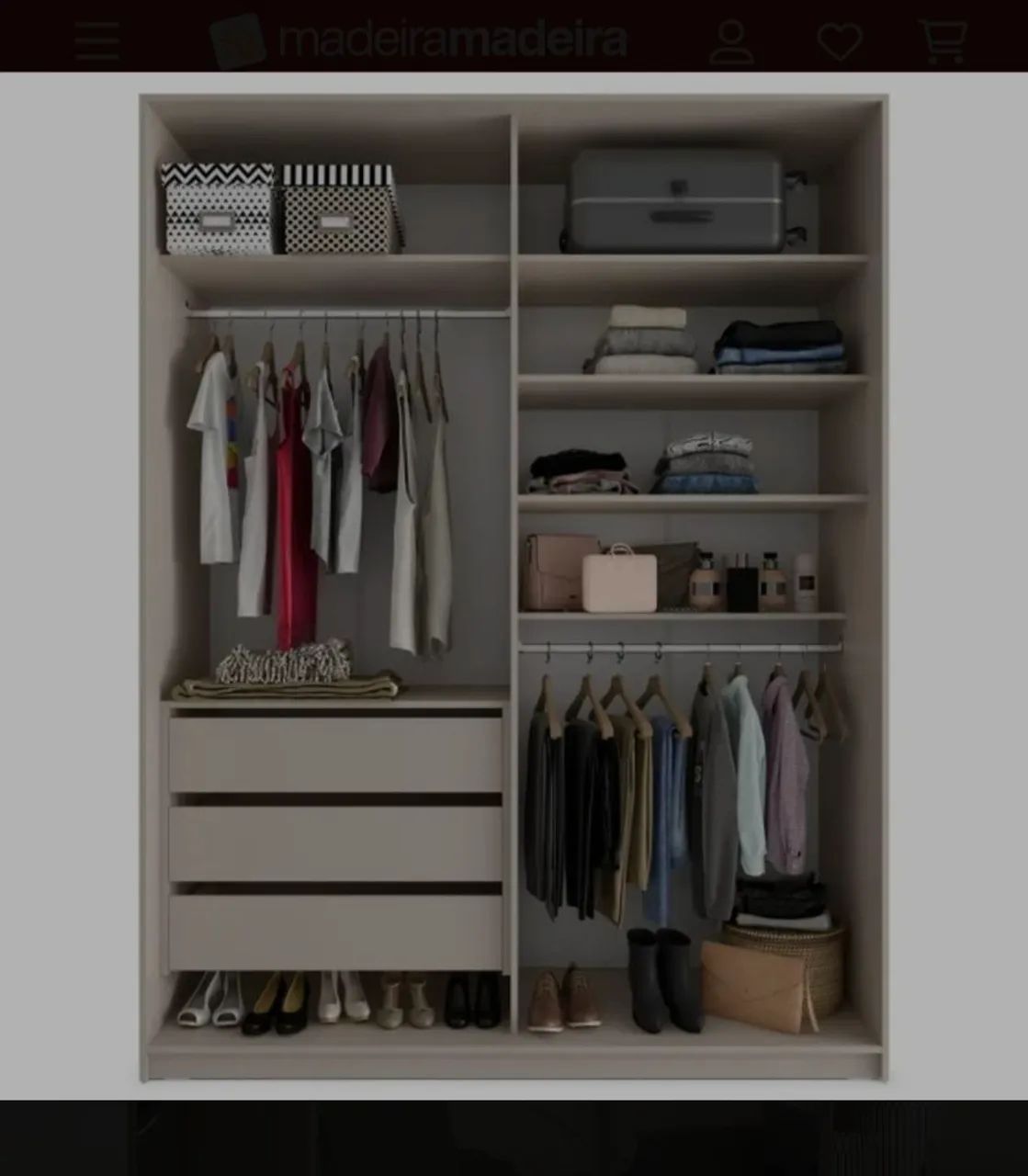 GUARDA-ROUPA SOLTEIRO COM PORTAS ESPELHADAS - Foto 4