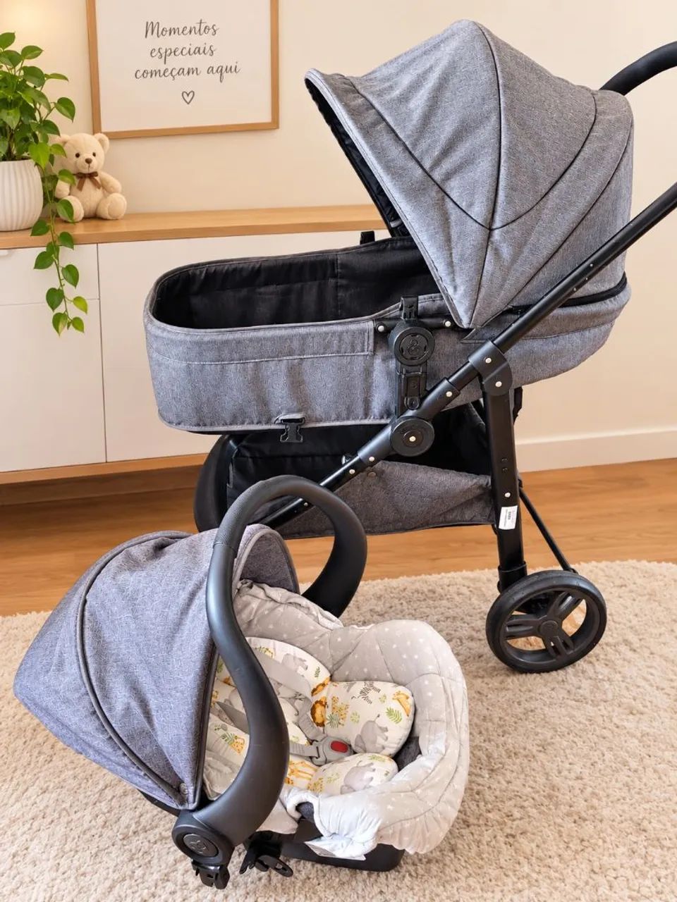 Carrinho Galzerano + bebê conforto