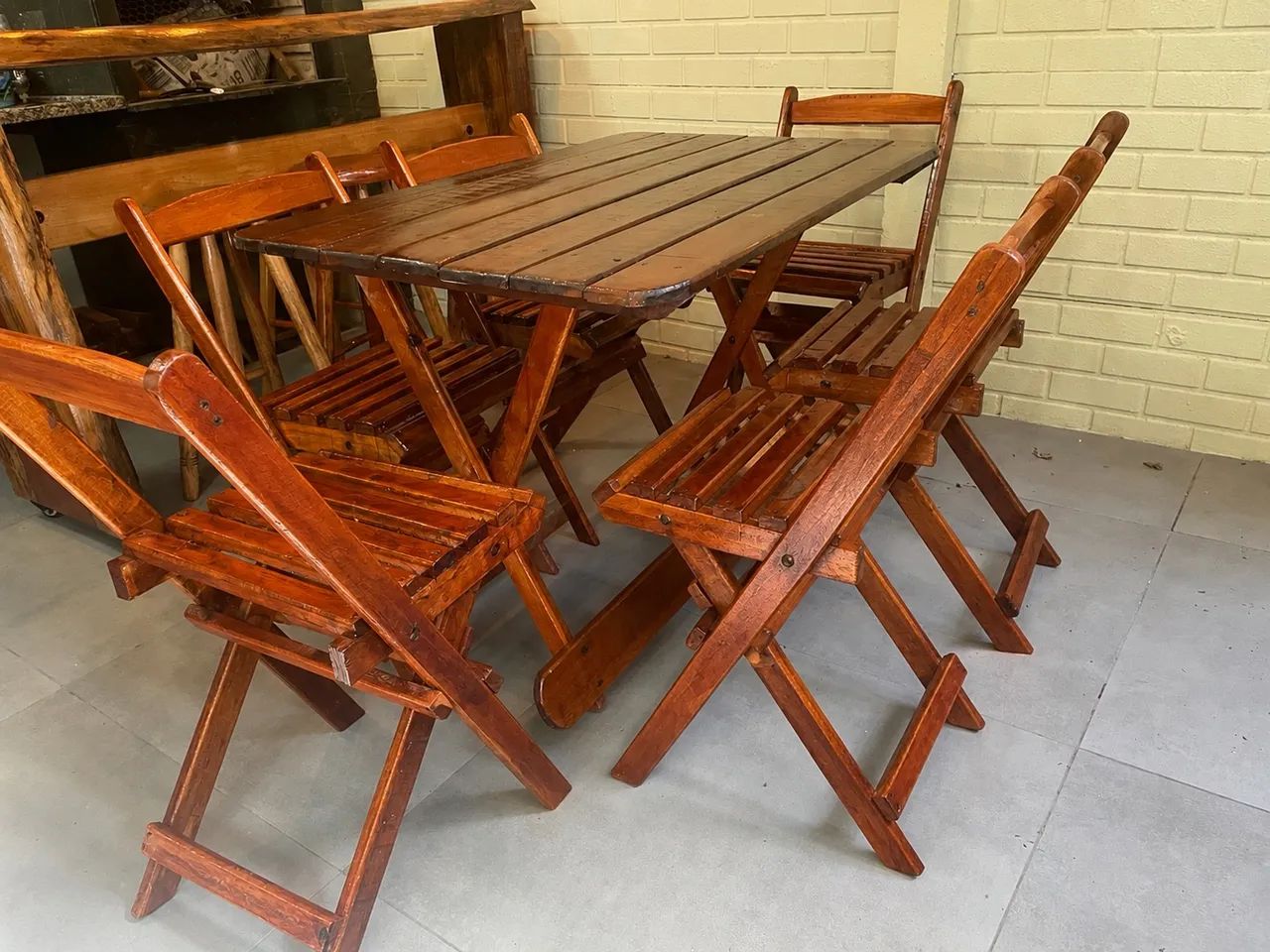 Mesa dobrável com 6 cadeiras - Foto 2