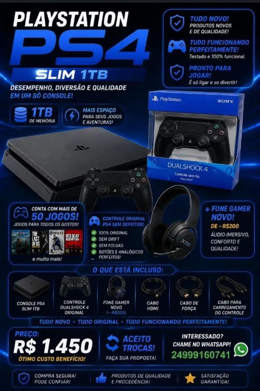 VENDO CONSOLE PS4 NOVO 