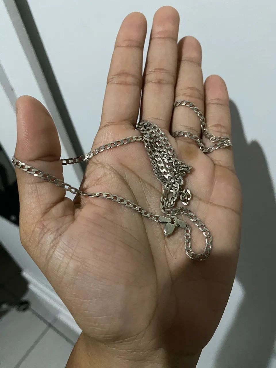 cordão de prata 3mm 70cm