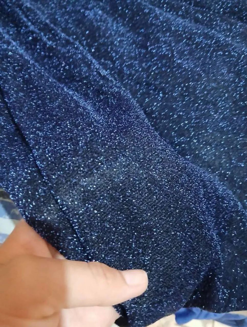 VESTIDO AZUL MARINHO COM GLITTER  - Foto 3
