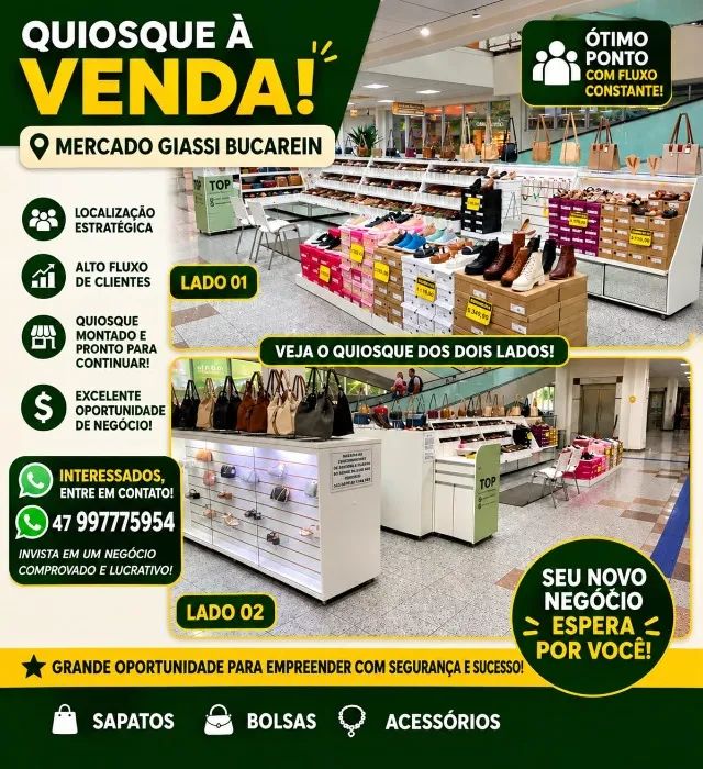 Quiosque de sapatos, bolsas e acessorios femininos