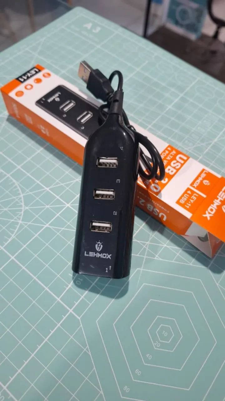 Hub USB 2.0 Lehmox, 4 portas USB 480Mbps - Foto 2
