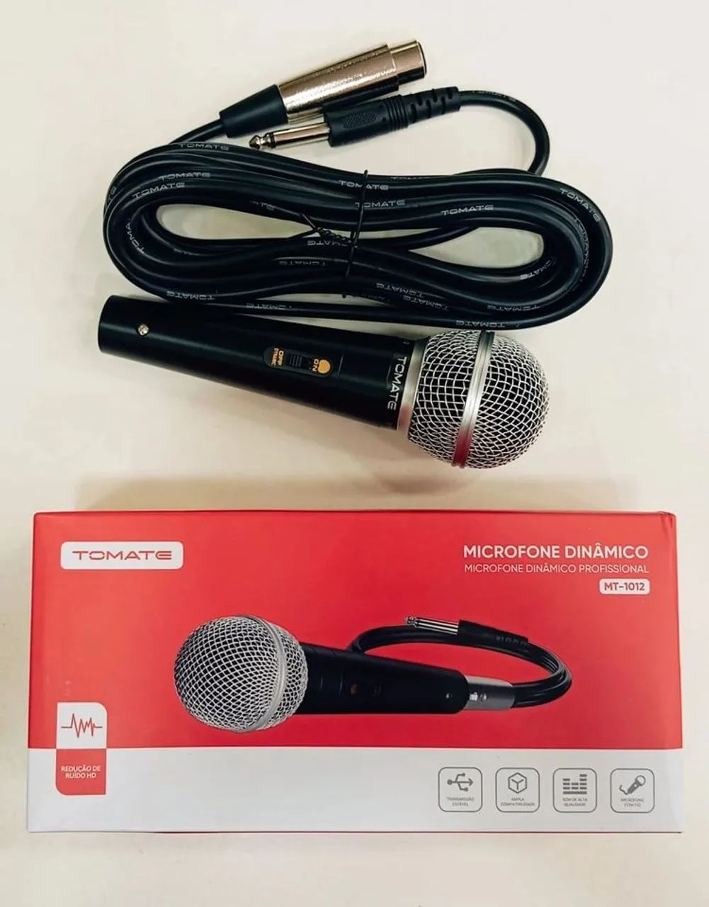 Microfone Dinâmico Tomate MT-1012 - Profissional com Cabo XLR/P10 - Novo - Foto 2