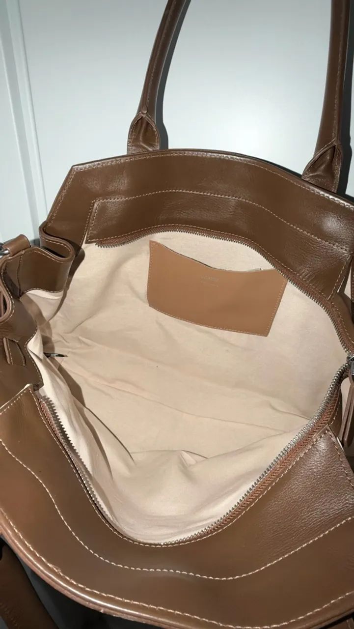 bolsa tote arezzo couro marrom  - Foto 3